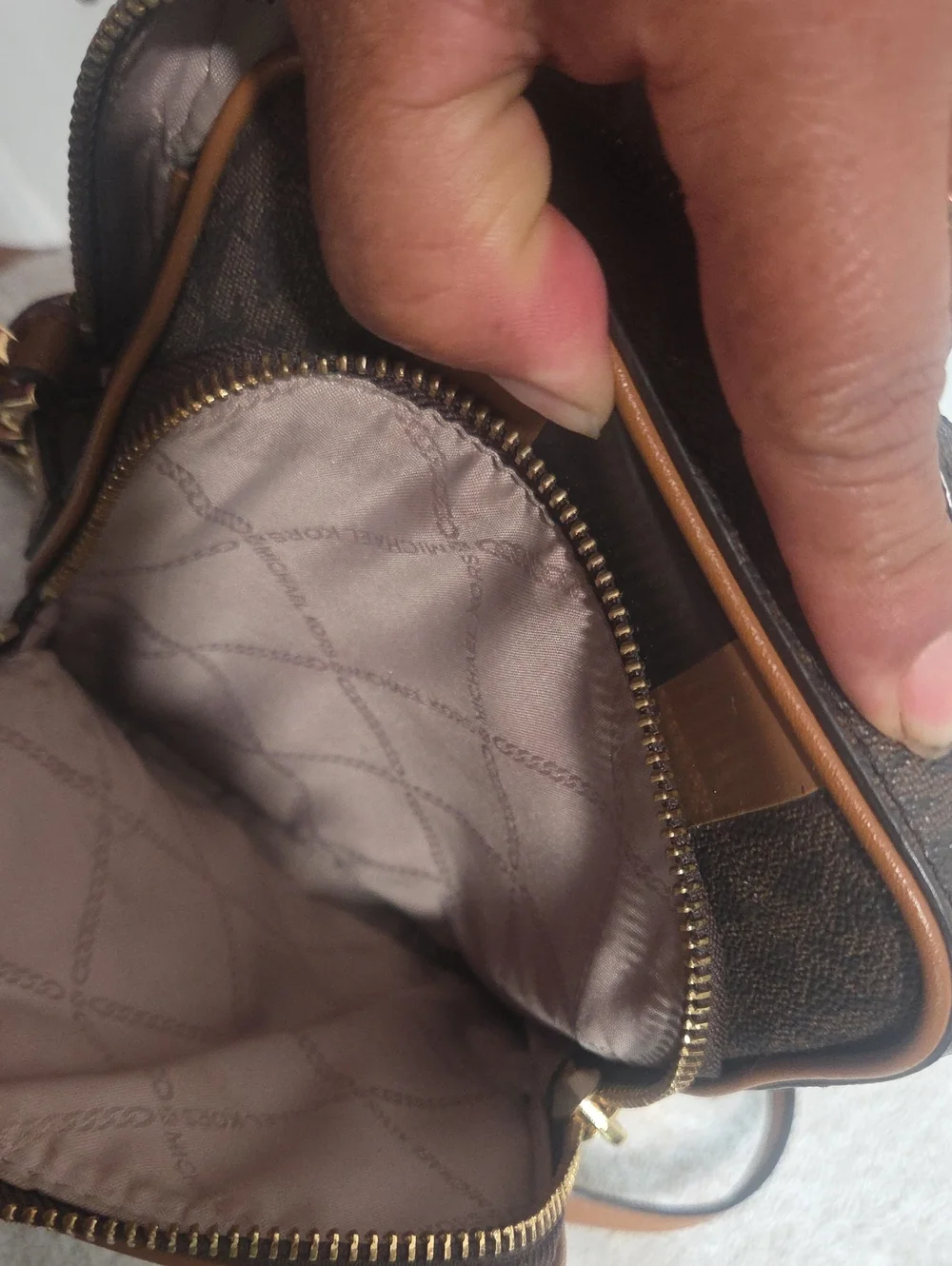 Michael Kors Men’s Brown Stripe Crossbody Bag